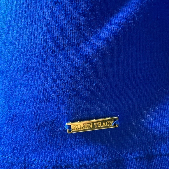 Ellen Tracy Vibrant Blue V-Neck 3/4 sleeve Top size large - Picture 3 of 7